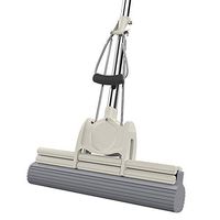 Mop And Bucket Set Sponge Mop With Mop Head Super Absorbent Self Cleaning Lazy Mop (Color : Gray, Size : 100-130x38cm)