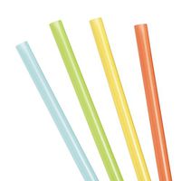 AmerCare 7.75 Inch Jumbo Poly Wrapped Straws, Blue, Orange, Yellow, and Green, Case of 2000