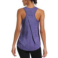 Aniywn Yoga Tank Tops for Women Running Vests Summer Gym Workout Loose Racerback Sleeveless Shirts Purple
