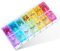 Qifumaer Medicine Pill Seven-Day Notebook Portable Storage Box, Suitable for Pills, Vitamins/Fish Oil/Tonic Travel, Work Drug Management Container