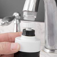 Alisy 360 Degree Black/White Rotatable Swivel Faucet - Nozzle Filter Double Mode Water Saver (black)