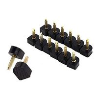 6 Pairs 1cm x 1cm Black U Shaped High Heel Tips Shoes Replacement Tap Caps Stiletto Shoe Repair Heel Caps Cover Heel Pin Taps Dowel Lifts Replacement for Women Lady Girls (Thin Pin-2.4mm)