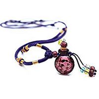 UPMALL Essential Oil Necklace Aromatherapy Diffuser for Women Purple