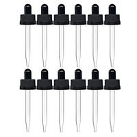 Auvanteo Glass Eye Droppers with Pressure Rotating Child Safety Cover Perfect for Essential Oils, Set of 12, Compatible with doTERRA and Young Living 30ml Bottles