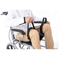 Fushida Patient Thigh Lifter with 2 Hands & 2 Legs Hoops, Medical Leg Lifter Harness for Lifting, Moving, Transferring, Secure Leg Lifter Strap for Hip Replacement & Wheelchair (Black, F102)