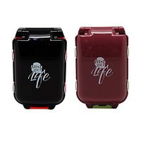 Kxtffeect 2Pcs Portable Weekly Pill case 7 Day Tablet Pill Sorter Organizer, Plastic Medicine Storage (Black&Brown)