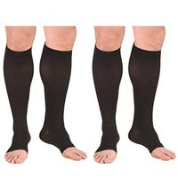 Truform Compression 30-40 mmHg Knee High Open Toe Stockings Black, X-Large, 2 Count