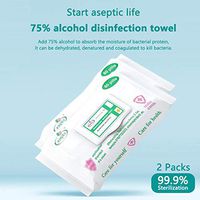 Disinfectant Wipes, 75% Alcohol Cleaning Wet Wipes(2 Packs of 160 Counts, Total 120 Counts), Daily Disinfection Use for Home House Office School All Purpose
