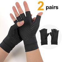 2 Pairs of Copper Arthritis Compression Gloves for Women&Men,High Copper Infused Compression Gloves for Pain Relief Rheumatoid Osteoarthritis and Carpal Tunnel, Typing and Daily Work