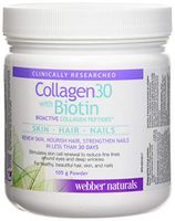 Webber Naturals Collagen30 with Biotin Bioactive Collagen Peptides, 105 g Powder