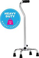 NOVA Heavy Duty Quad Cane with Large Base, Silver, 4.5 Pound