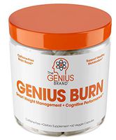 Genius Fat Burner - Thermogenic Weight Loss & Nootropic Focus Supplement - Natural Metabolism & Energy Booster for Men & Women | Thyroid Support and Appetite Suppressant w/ Gymnema Sylvestre, 60 Pills