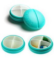 Inovat Portable Carry On Gum Pill Box 4 Compartment Travel Case Holder(Light Blue)