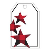Holiday Plaid Stars Printed Gift Tags - 3 1/2 x 2 1/4 (100)