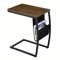 Side Table, Sofa End Tables Living Room, Table with Side Pocket for Coffee Laptop,for Bed Sofa Hospital Reading Eating Tray