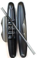 Reusable Glass Drinking Straw with Travel to Go Protective Carrying Case Holder and Cleaning Brush | Perfect for Home, Office or Gift | Straight 8 in x 9.5 mm Healthy, Eco Friendly (Charcoal Grey)