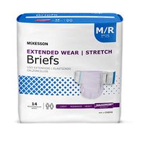 McKesson Extended Wear Incontinence Brief M Daytime/Overnight, ONBMR, 56 Ct