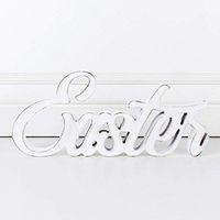11.5" X 5" X 1" Wood Cutout (Easter), White – 30124