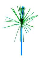 Perfect Stix 8" Blue Flexible Palm Straw with Green Frons ( Pack of 960)