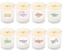 YINUO MIRROR Scented Candles Gift Set, Natural Soy Wax 2.5 Oz Per Cup Portable Glass Candles Women Gift with Strongly Fragrance Essential Oils for Stress Relief and Aromatherapy - 8 Pack