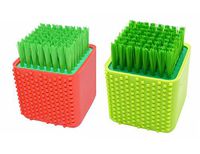 Silicone Laundry Brush Scrub Multi-use Household Cloth Washing Brush Dual-use Scrubbing Brush for Clothes Underwear Shoes, Plastic Soft Cleaning Tool (Red & Green, 2)