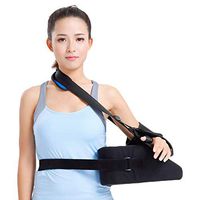 HKKSDM Single Shoulder Belt Arm Support Correct Posture Bandage Brace Shoulder Dislocation Fixed Humeral Fracture Training Pads,Black,S