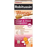 Children’s Robitussin Honey Cough + Chest Congestion DM, Non-Drowsy Cough Suppressant & Expectorant, Real Honey, 4 fl. oz. Bottle, Ages 4+