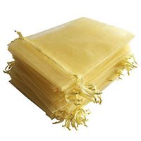 50pcs 5x7 inch Gifts Wrap Bags Gold, Organza Sheer Fabric Bulk, Drawstring Reusable Recycled Pouch for Baby Shower Favor, Craft Business, Beach, Standard Size Elegant Business Card, Cute Little Toy
