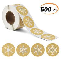 KATUMO Snowflakes Christmas Stickers, Holiday Stickers Envelope Stickers Classroom Decoration Decorative Presents Stickers 500Pcs Per Roll with 4 Different Designs