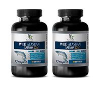 Brain Booster Vitamins - Wild Alaskan Salmon Oil - Omega 3 2000MG - Full Range - Fish Oil Omega 3 for Women - 2 Bottles 180 Softgels