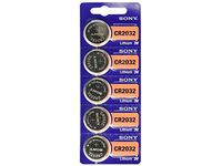 Sony CR2032 3V Lithium 2032 Coin Battery, 5 Pack