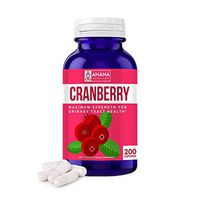 Cranberry Pills by Ahana Nutrition - Natural Cranberry Supplement for Urinary Tract and Bladder Health, and UTI Support - Equivalent of 25,000 mg of Fresh Pure Cranberries Per Capsule (200ct Bottle)