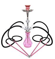 Hookah 20" Pink 4 hose shisha nargila lounge narguile nargile glass water vase