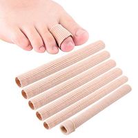 SUPRBIRD Toe Cushion Tube 6 Inches Toe Tubes Sleeves Soft Gel Corn Pad Protectors Toe Separator Tubing for Bunion, Hammer Toe, Callus, Corn, Blister(6PCS)