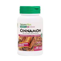 NaturesPlus Herbal Actives Cinnamon - 350 mg, 60 Vegan Capsules - Cinnamon Bark Supplement, Promotes Healthy Blood Sugar Levels, Anti-Inflammatory - Vegetarian, Gluten-Free - 60 Servings