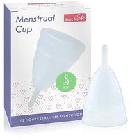 Heart Felt Menstrual Period Cup - Soft Comfort Fit - Best Non-Toxic, Pliable & Reusable Feminine Care - Ovulation Calendar Included (Small for Pre-Childbirth)