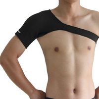 uxcell Men Sports Protective Brace Single Shoulder Support Stretchy Protector Black