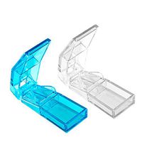 Ultrassist Pill Splitter, Strong Pill Cutter for Small or Large Pills, High Transparent Tablet Cutter, Blue & Clear Color (2-Pack)
