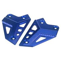 Frames & Fittings 2PCS Motorcycle Foot Rest Heel Plates Guards Pedal Protective Cover Non-Slip Protection Sheet Motorcycle Accessories - (Color: Blue)