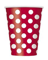 12oz Red Polka Dot Paper Cups, 6ct