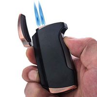 Torch Lighter Cigars Double Jet Flame Lighter with Cigar Punch (Copper Black)