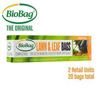 BioBag Premium Compostable Lawn & Leaf Yard Waste Bags, 33 Gallon, 10 Count (Pack of 2)
