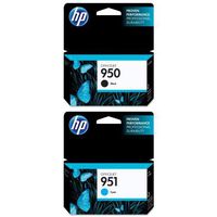 HP 950 Black Original Ink Cartridge (CN049AN) and HP 951 Cyan Original Ink Cartridge (CN050AN) Bundle