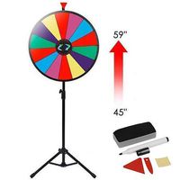 Smartxchoices 24" Spinning Prize Wheel with Height Adjustable Stand 14 Slots Color Prize Wheel Spinner Game with Dry Erase & Marker Pen, Trade Show Carnival Fortune