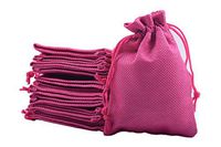 Sansam 25pcs 13.0cmx17.0cm/5.2''x6.8'' Rose Burlap Gift Bags Draw String Hemp/Hessian Bags, Jewelry Packing Pouches,Wedding Favor Gift Bags