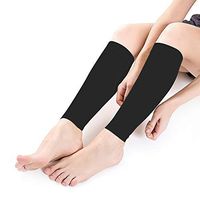 SWOLF Medical Calf Compression Sleeve Men Womens, 20-30 mmHg Graduated Footless Calves Compression Sleeves Varicose Veins (Black, X-Large)