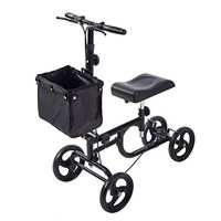 ELENKER Steerable Knee Walker Deluxe Medical Scooter for Foot Injuries Compact Crutches Alternative Black