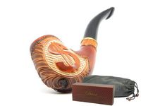 Dr.Watson - Tobacco Smoking Pipe "US Dollar" Hand carved of Pear wood, Collectible + POUCH