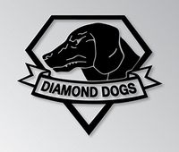 METAL GEAR SOLID VIDEO GAME DIAMOND DOG LOGO VINYL STICKERS SYMBOL 5.5" DECORATIVE DIE CUT DECAL FOR CARS TABLETS LAPTOPS SKATEBOARD - BLACK