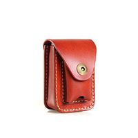 Phonyeer Handmade Genuine Leather Waist Cigarette Case with Lighter Holder for Zippo& 84mm (Brown)